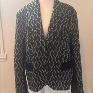 Gerry Weber Black and Green Blazer with Modern Geometric Design